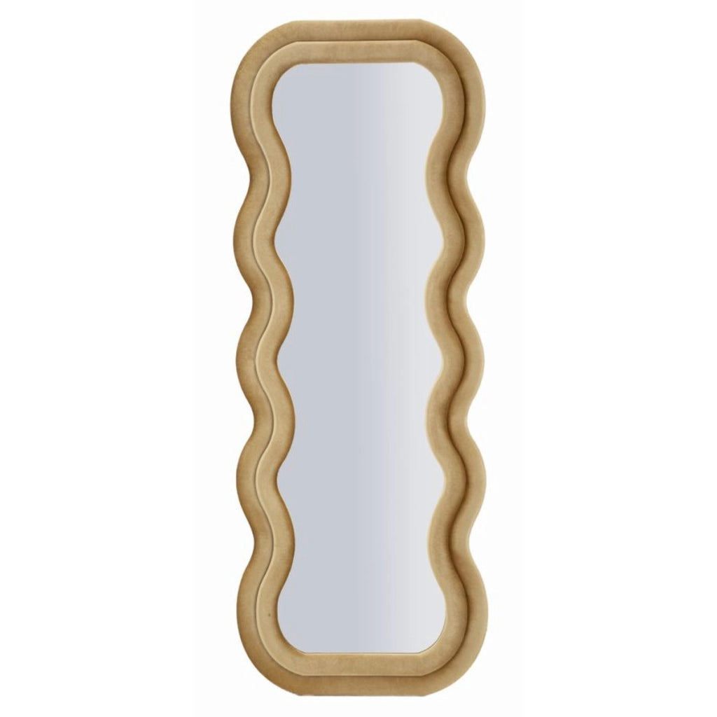 Specchio con Cornice Onda 1, Oro, MDF, 60x6x160 cm
