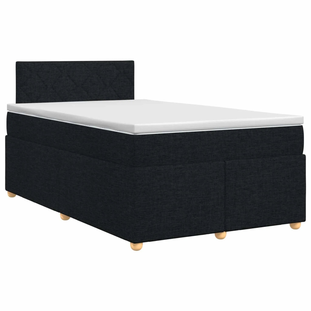 Letto box spring con materasso Nero 120 x 200 cm Tessuto 3450939