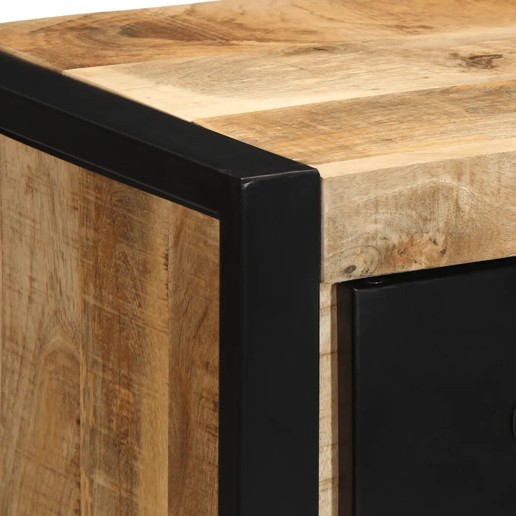 Comodino 40x35x40 cm in Legno Grezzo Massello di Mango 4015949