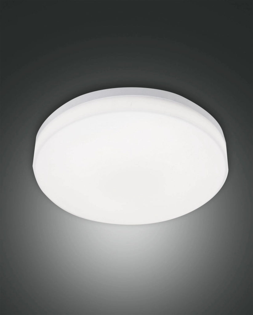 TRIGO PLAFONIERA BIANCA D.28CM A LED 27W 3000K 2500LM IP65 C/SENSORE