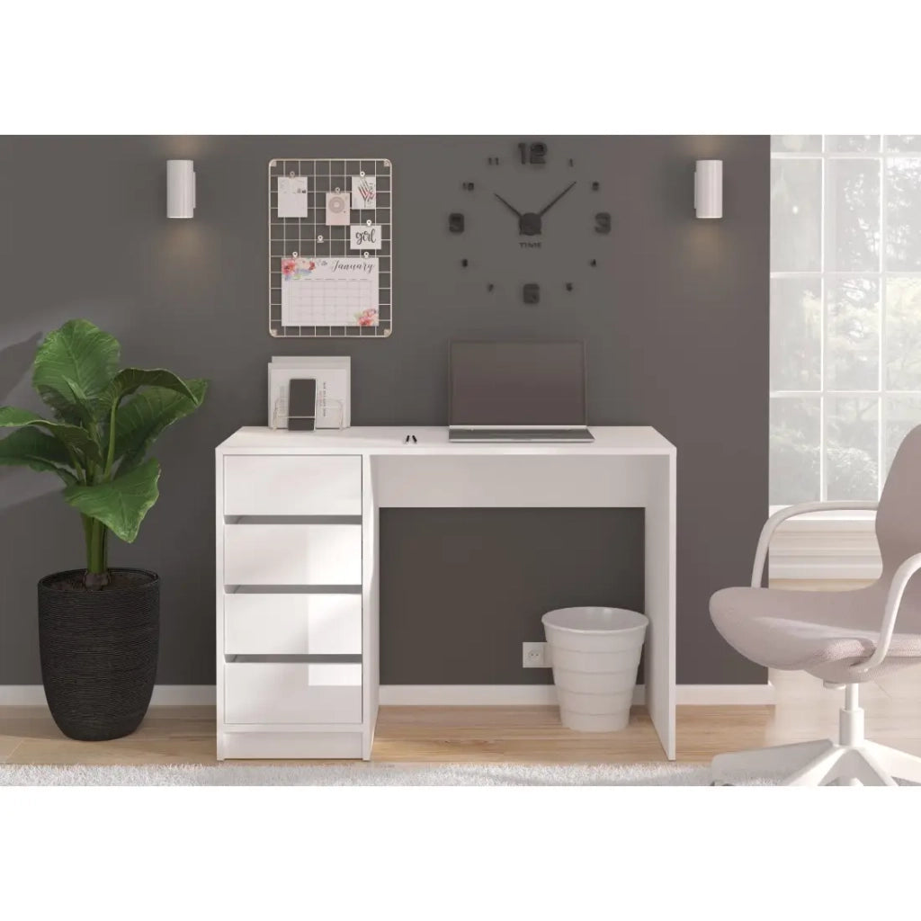 Toeletta ESTRELLA bianca senza specchio – 110 cm, 4 cassetti, stile classico