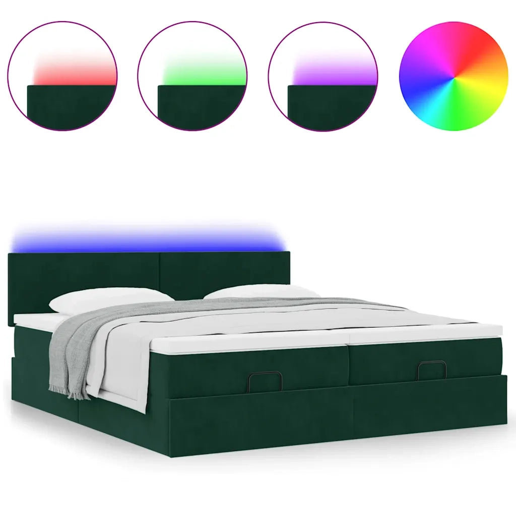 Struttura Letto Pouf con Materassi 200x200 cm Velluto
