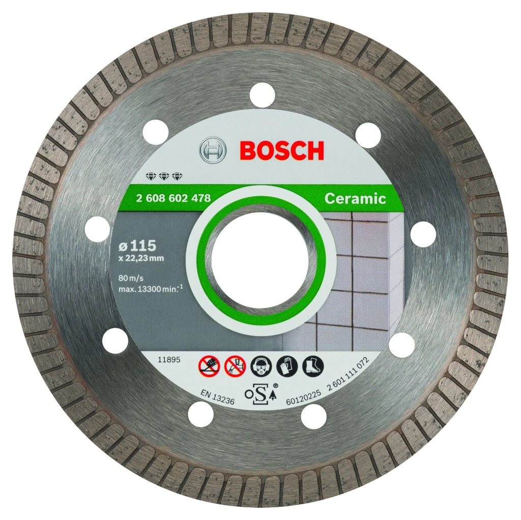 2608602478 - Disco diamantato Best for Ceramic Extra-Clean Turbo 115 x 22,23 x 1,4 x 7 mm