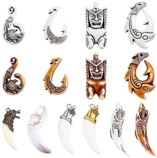 Accessori per donna/uomo - Amuleto acquatico - Vanga vintage - Charms bohemien - Pendente per donna/uomo - Dimensioni 74,5 x 22,5 x 13 mm