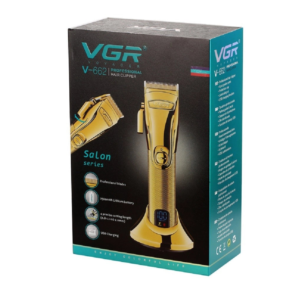 Trade Shop - Tagliacapelli Professionale Ricaricabile Usb Base Ricarica Display Digitale V662 -