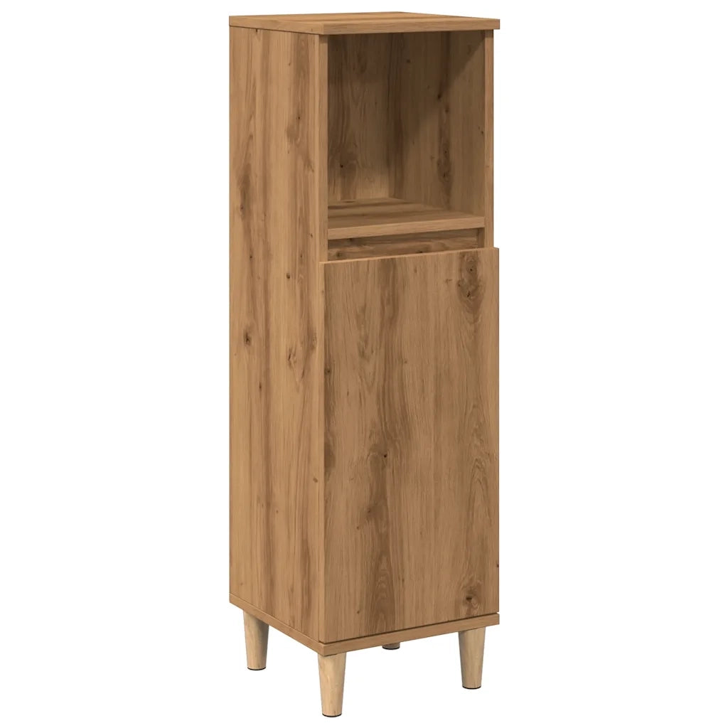 Armadietto da Bagno | Armadio da bagno Rovere Artigianale 30x30x100 cm Truciolato