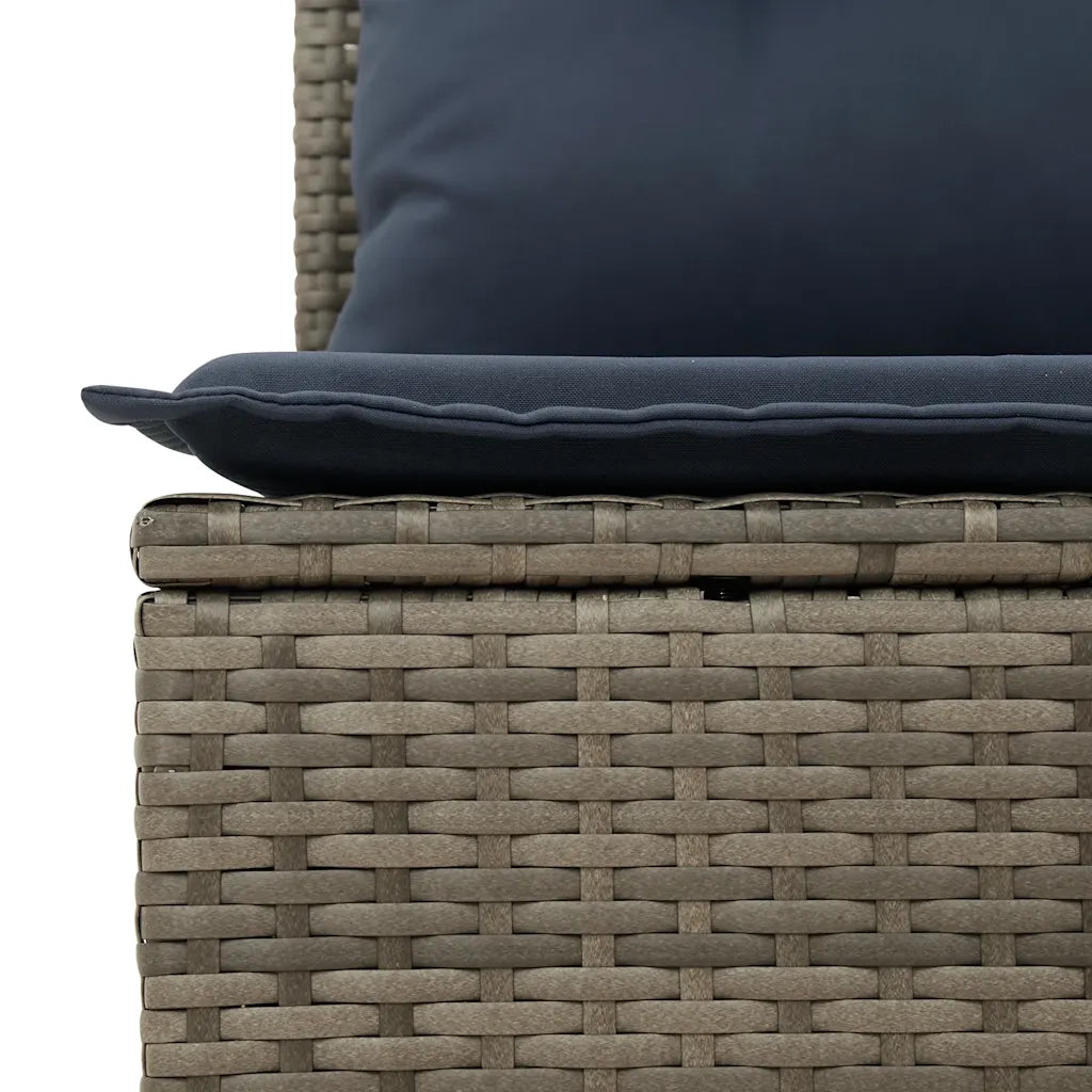 Set Divani da Giardino 7 pz con Cuscini Grigio in Polyrattan 3325307