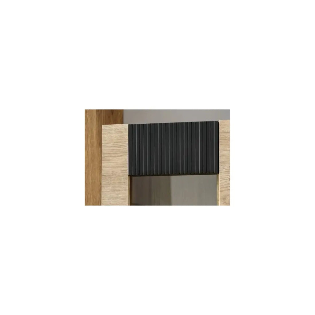 Vetrina DOUM – Rovere chiaro e nero – L70 x H192 x P40 cm