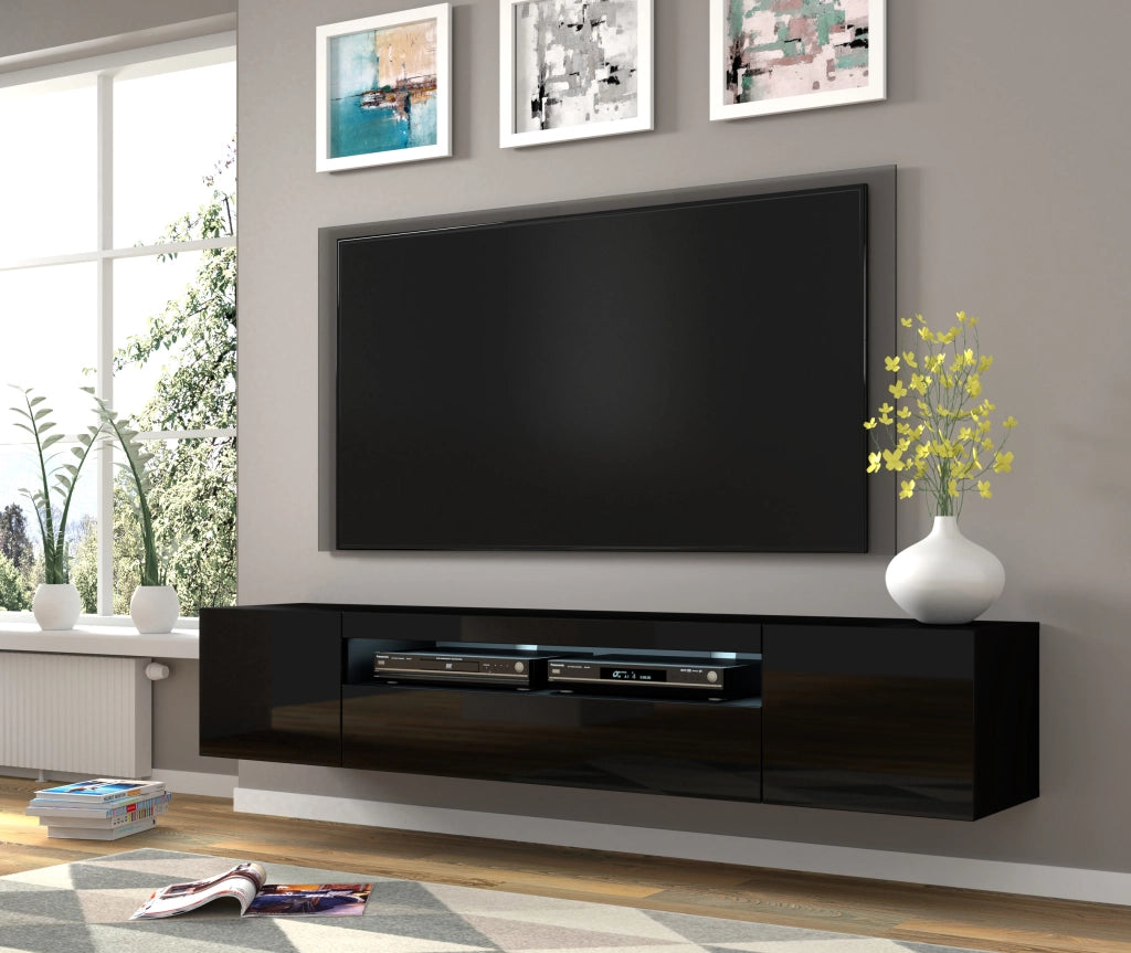 MOBILE PORTA TV AURA 200 NERO LUCIDO
