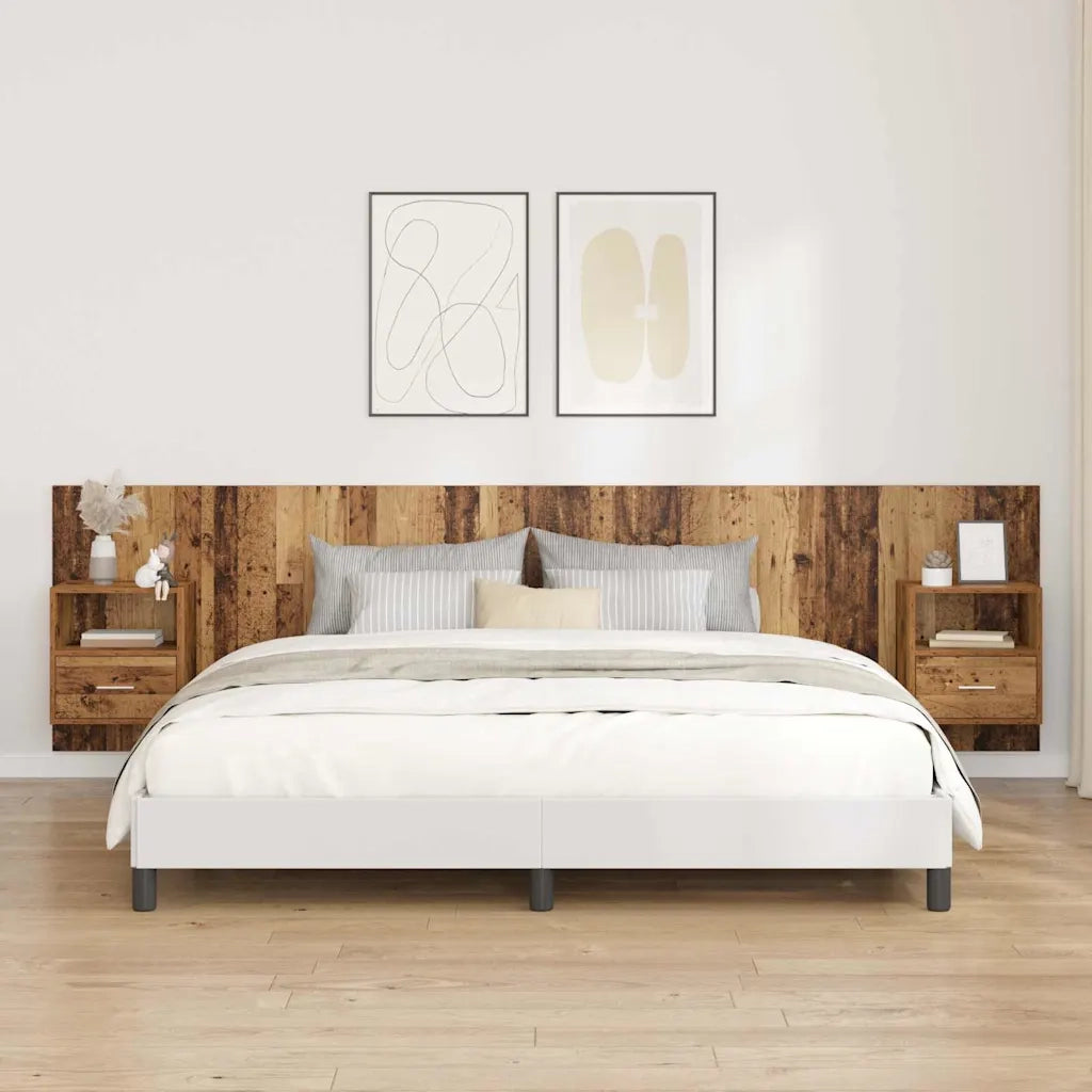 Testata con Comodino 3 pcs Legno vecchio Legno multistrato 3415614