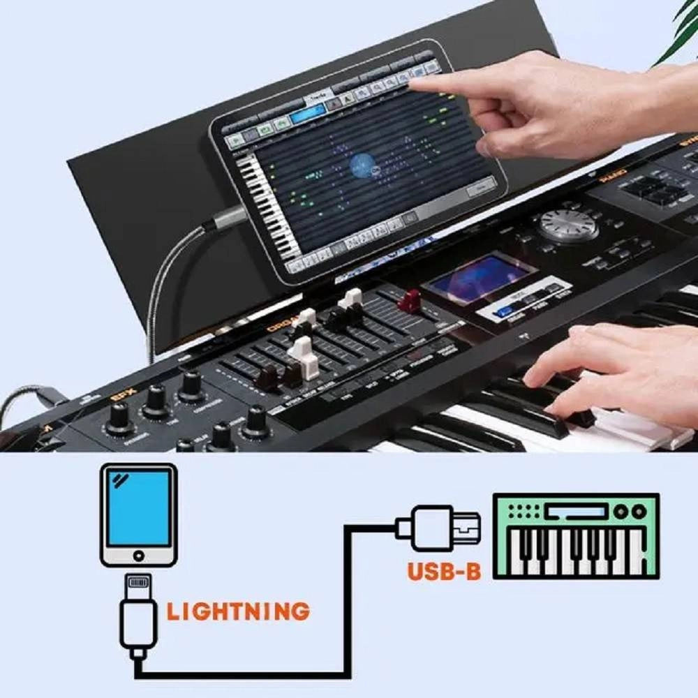 Trade Shop - Cavo Da Lightning A Usb Bm Type-b Per Stampante Pianoforte Elettronico 3mt Ip8830 -
