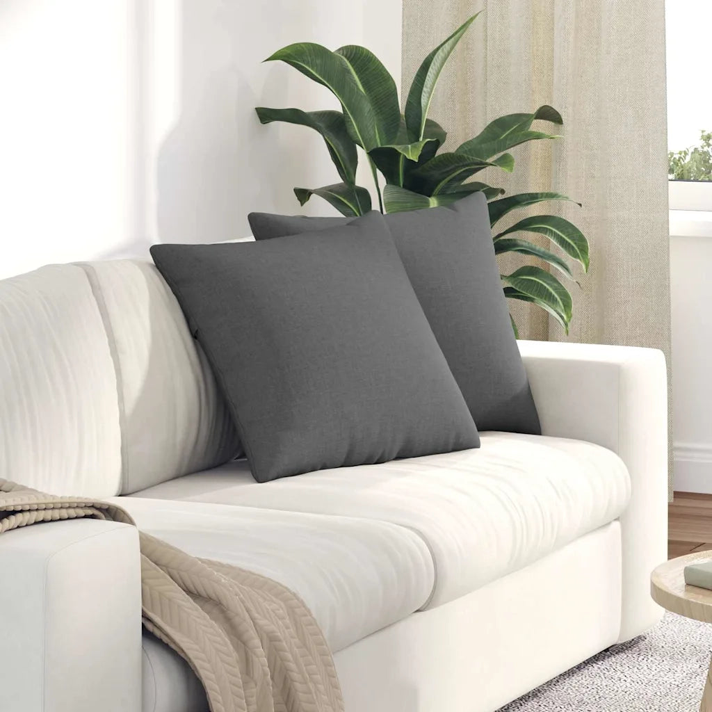 Cuscini da Divano 2 pcs Grigio scuro 50 x 50 cm Tessuto 42013955