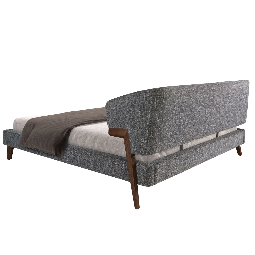 Letto in tessuto grigio
