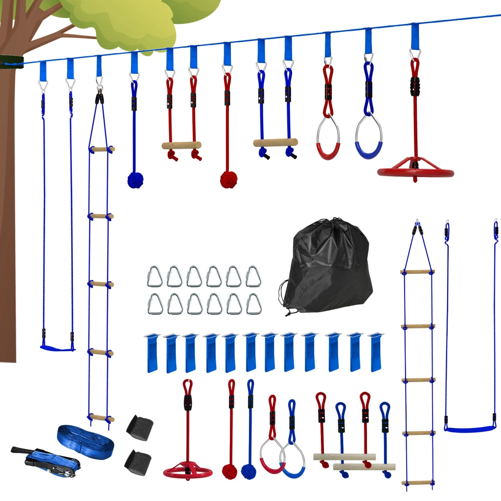 Set da gioco ninja per bambini con slackline e sacco ¨C Minimal ¨C blu