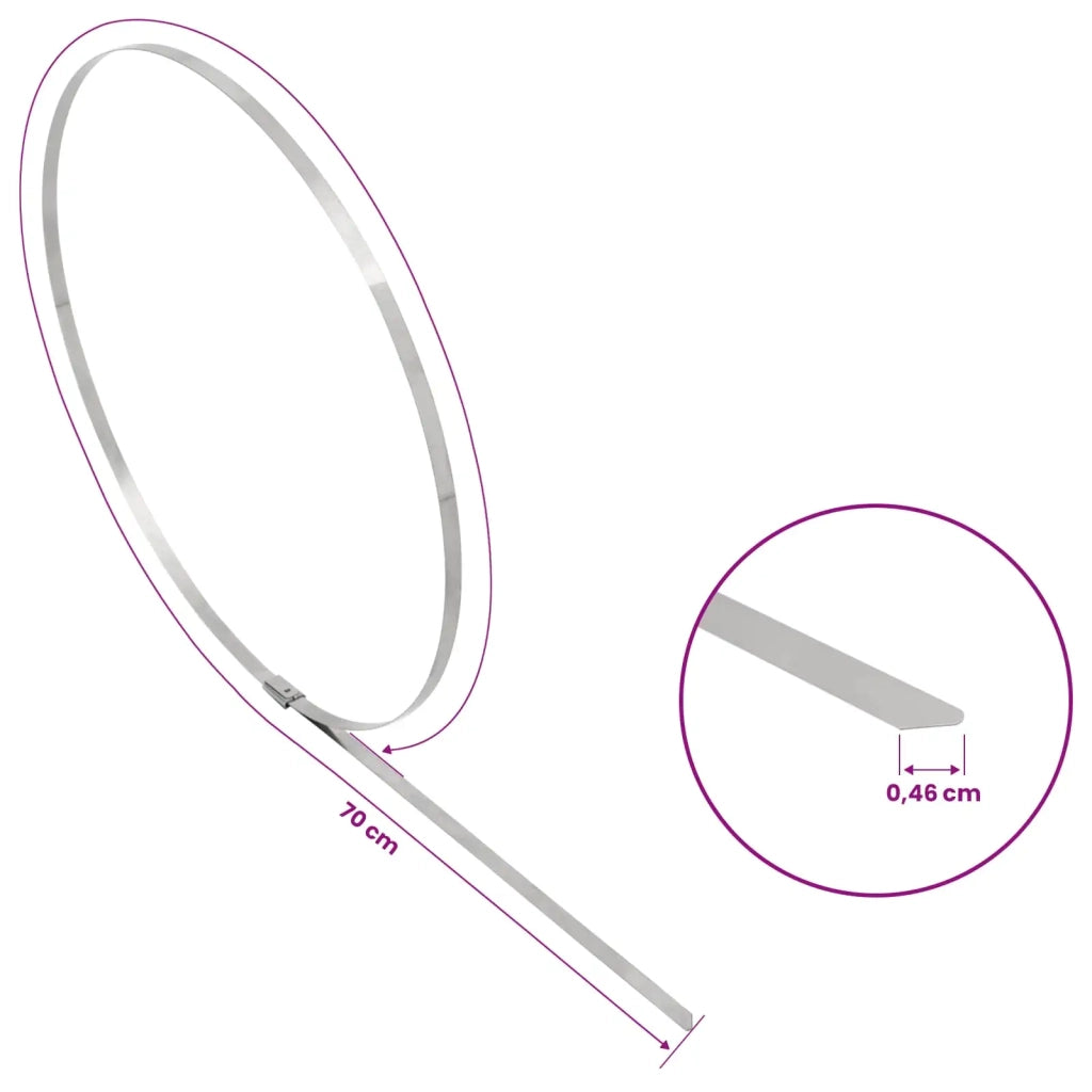 Fascetta per Cavi 50 pz 4,6 x 700 mm Argento 42029338