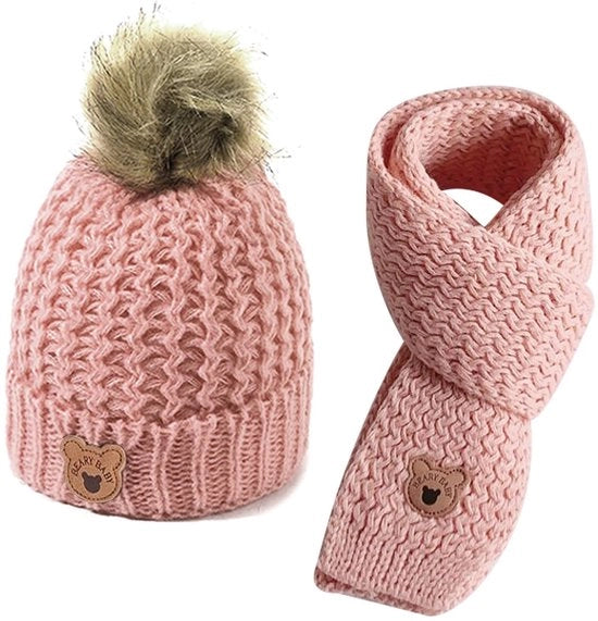 Set di Cappelli e Sciarpe per Bambini - Muts per Bambini - Set di Muts e Sciarpe - Adatto per 1-4 Anni - Cappello per Neonati - Cappello e Sciarpa per Bambini - Cappello per Bambini - Muts per Neonati