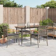 Set da Pranzo da Giardino 5 pz con Cuscini in Polyrattan Grigio 3213612