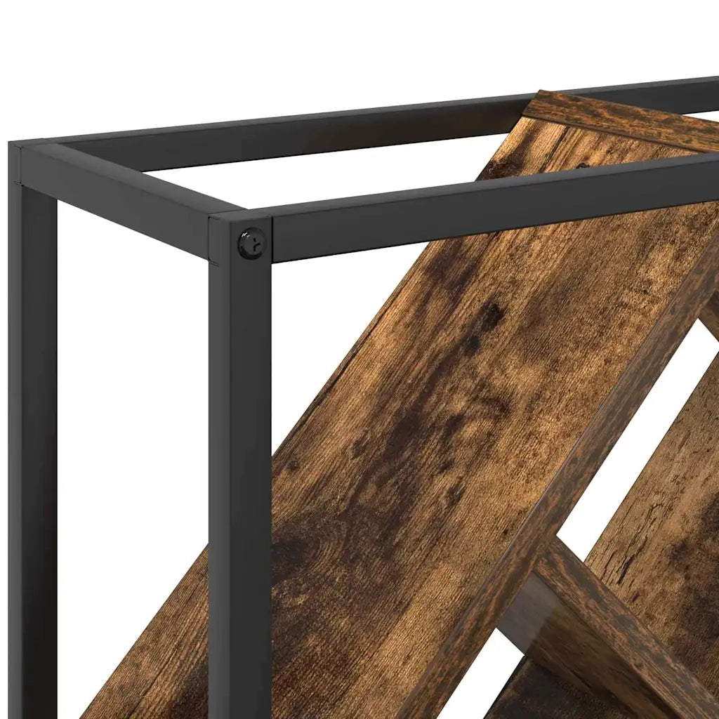 Portabottiglie 16 bottiglie Legno ingegnerizzato Rovere fumé 868221