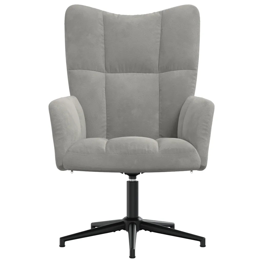 Sedia Relax Grigio Chiaro in Velluto 328095