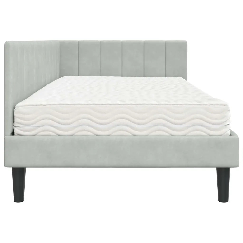 Struttura Letto Angolare con Materasso 2 pcs Grigio chiaro 3393908