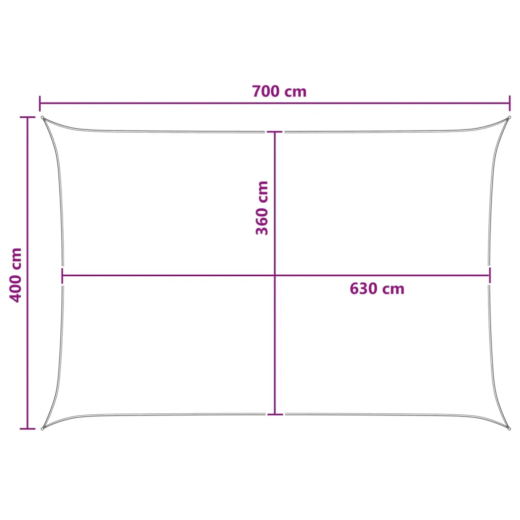 Telo Ombra Grigio chiaro e bianco 4 x 7 m HDPE 42032955