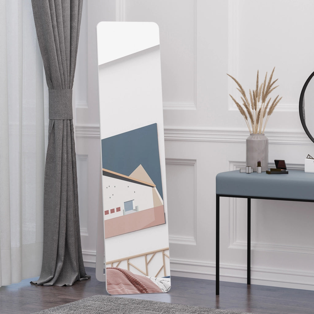Specchio con Cornice ¨C zephmum ¨C Bianco Legno 37x43x156 cm