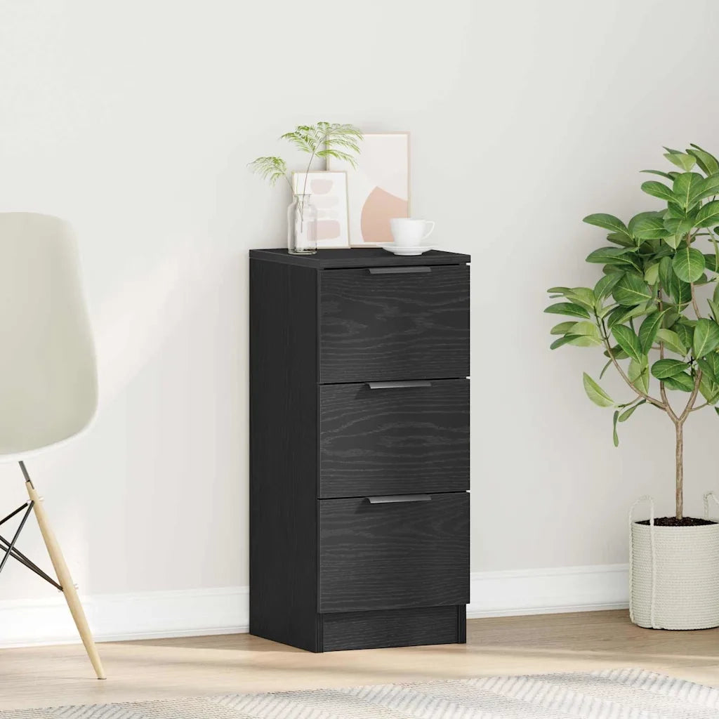 Credenza Rovere Nero 30 x 30 x 70 cm Legno multistrato 862774