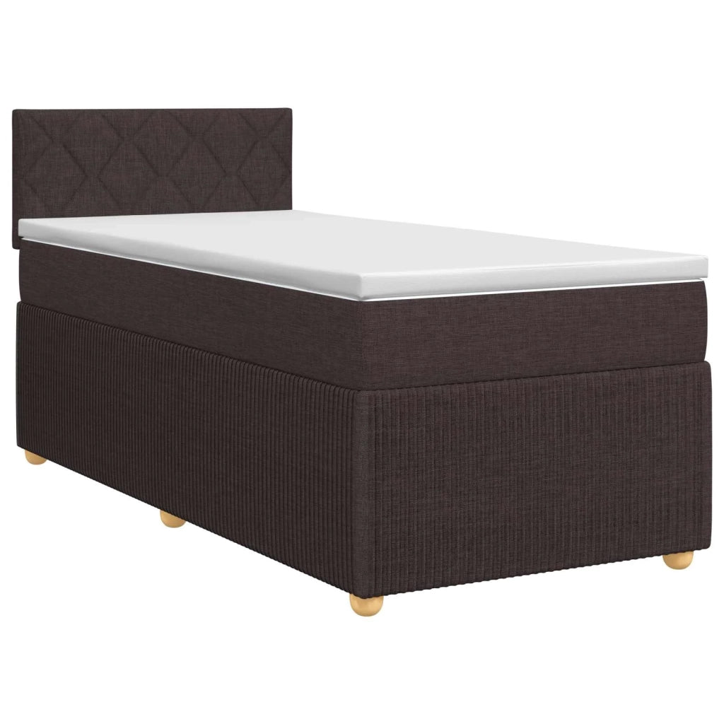 Letto box spring con materasso Marrone Scuro 90 x 190 cm 3451366
