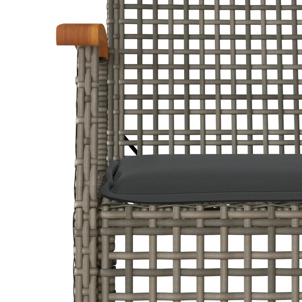 Set da Pranzo da Giardino 5 pz con Cuscini in Polyrattan Grigio 3213612