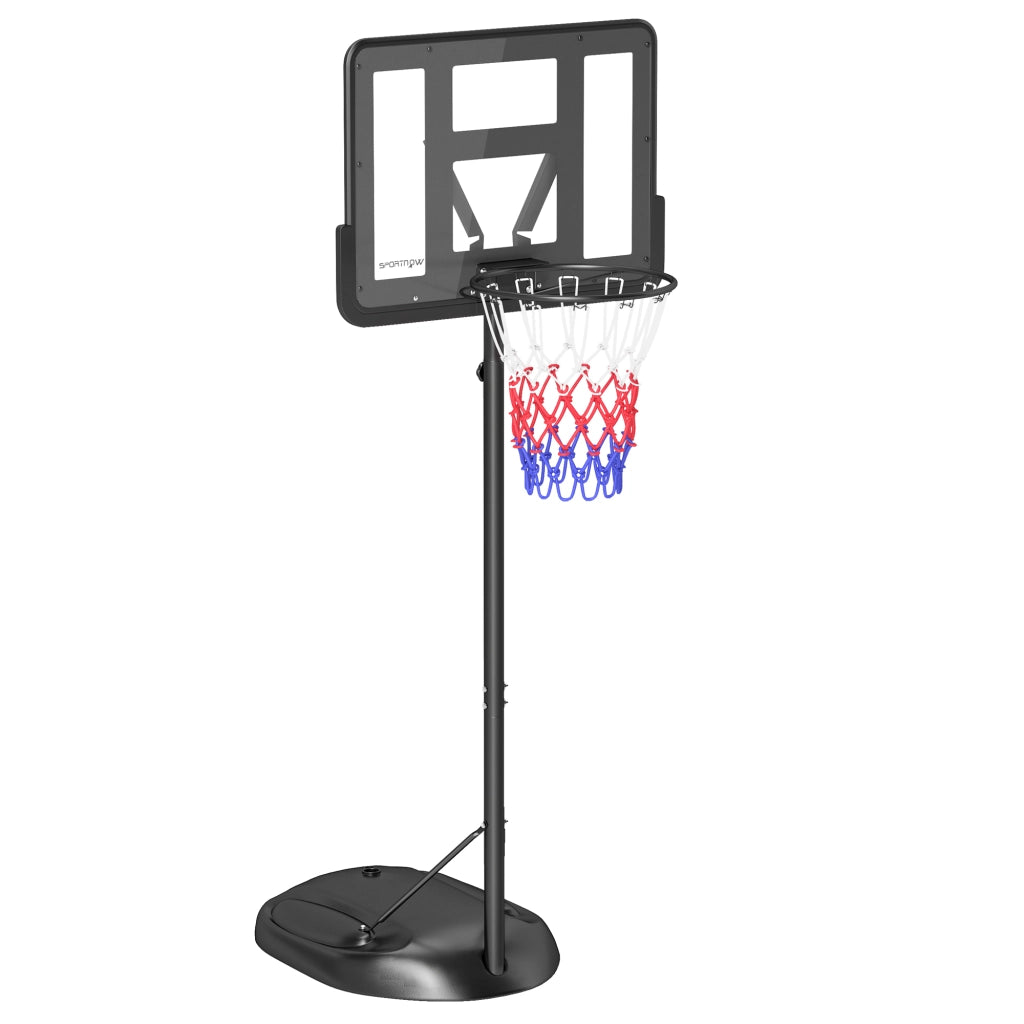 Canestro da Basket Regolabile per Esterno con Ruote e Base ¨C Minimal ¨C Nero 216-277 cm