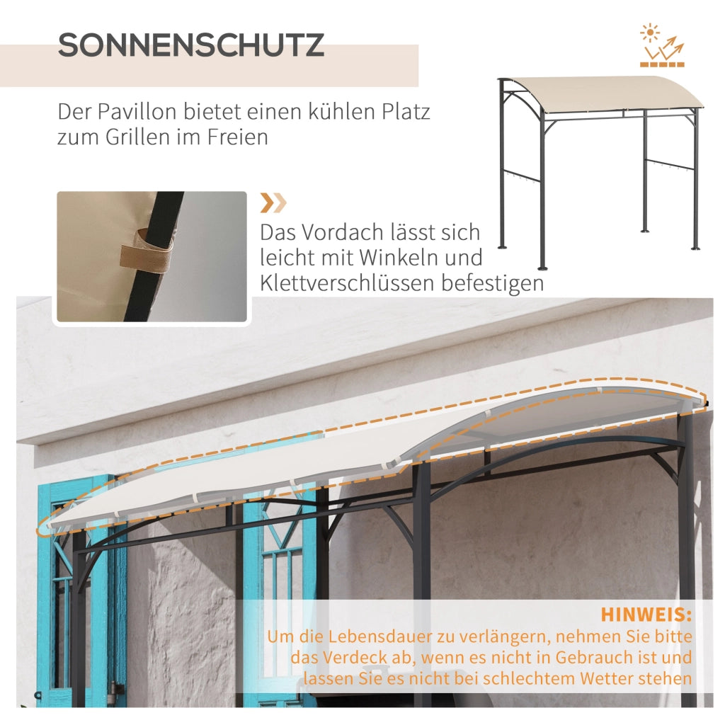 Gazebo per Barbecue ¨C Minimal ¨C Beige e Nero 215x150x182cm