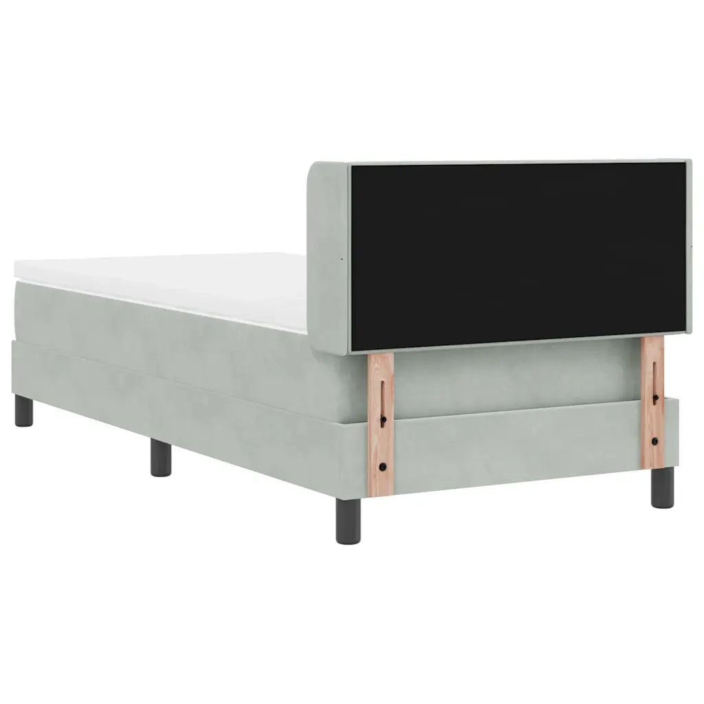 Letto a molle con testiera Grigio chiaro 190 x 90 cm Velluto 3341444