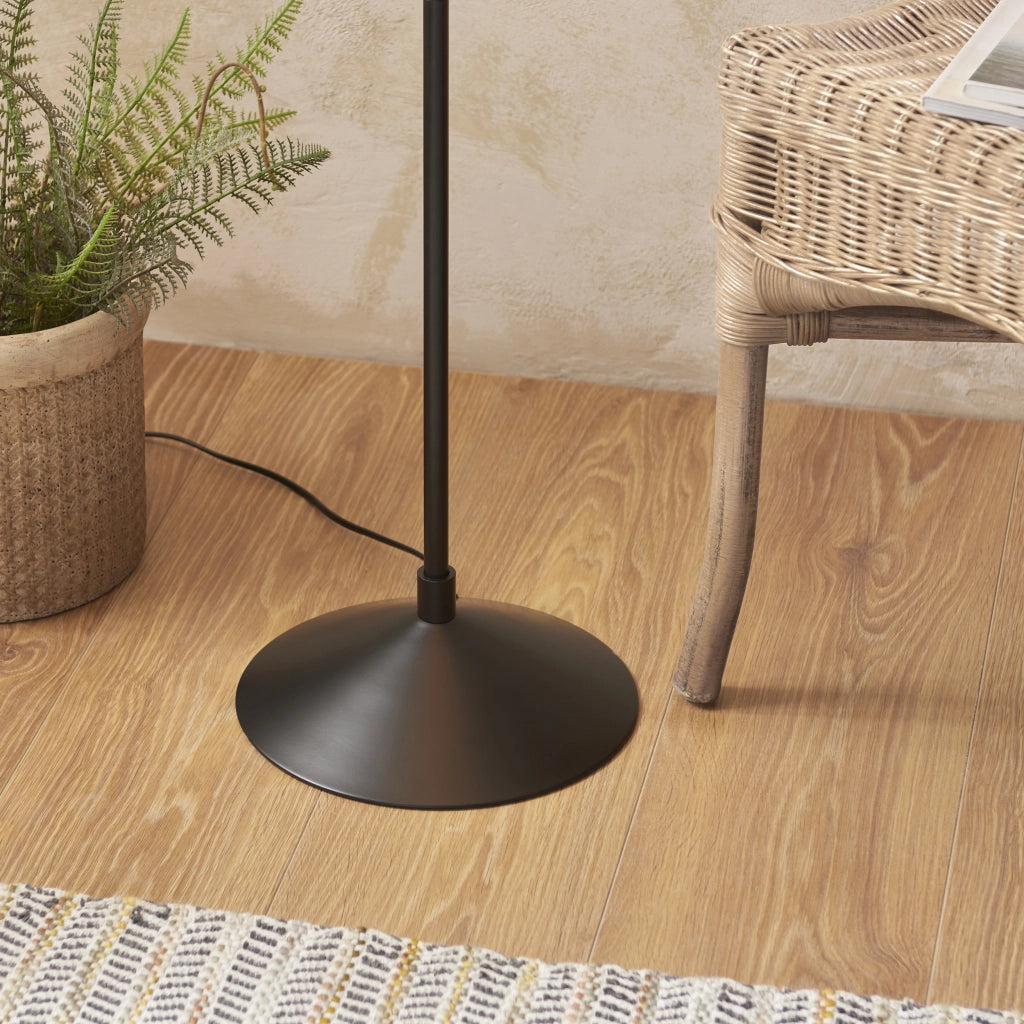 Lampada da terra boho nera opaca rafia E27 Endon Wriggle