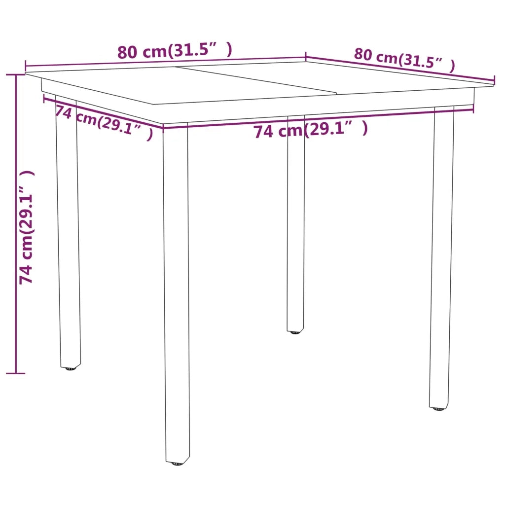 Set da Pranzo da Giardino 5 pz Nero 3099078