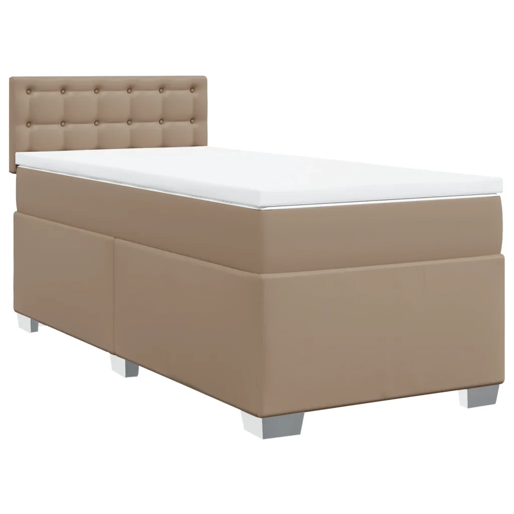 Giroletto a Molle con Materasso Cappuccino 100x200cm Similpelle
