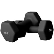 Manubri Esagonali da 5 kg ¨C Minimal ¨C Nero, Metallo e Plastica
