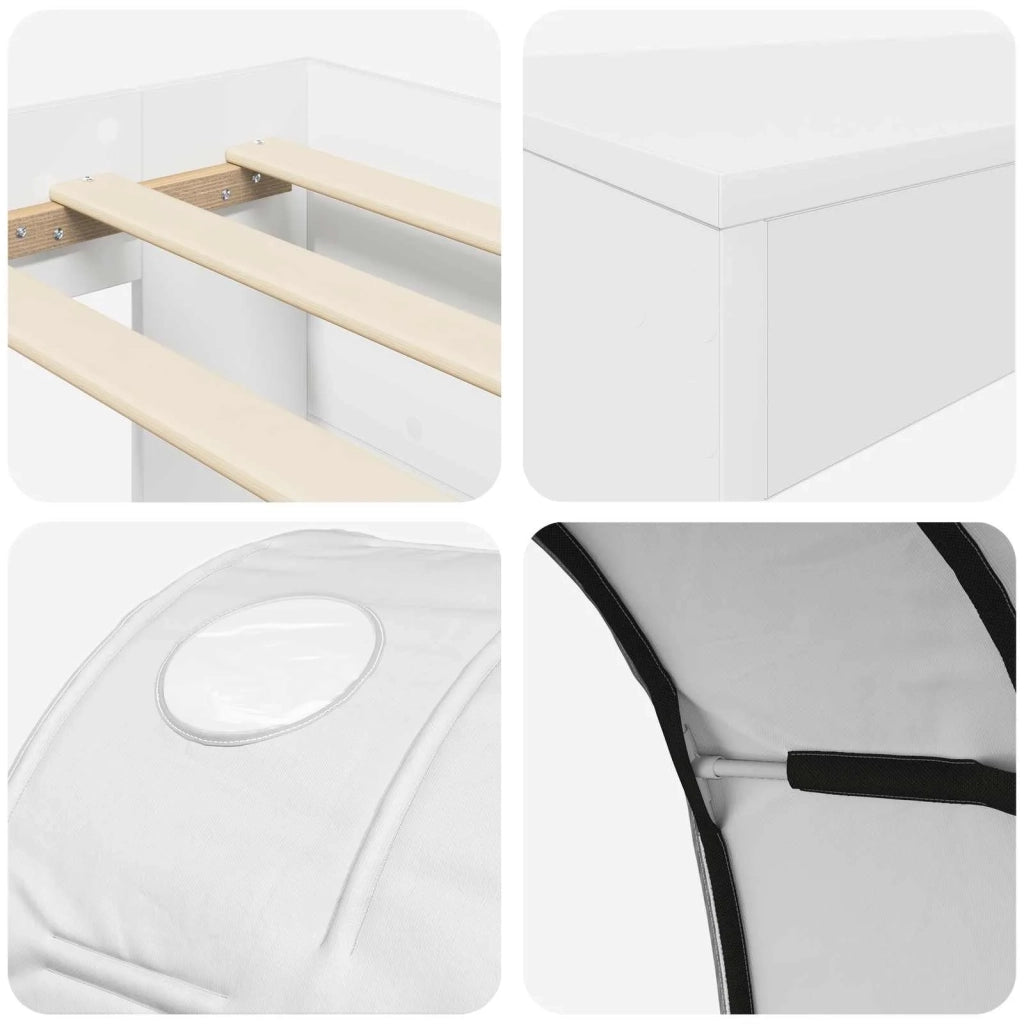 Letto alto per bambini con scrivania Bianco 3423683