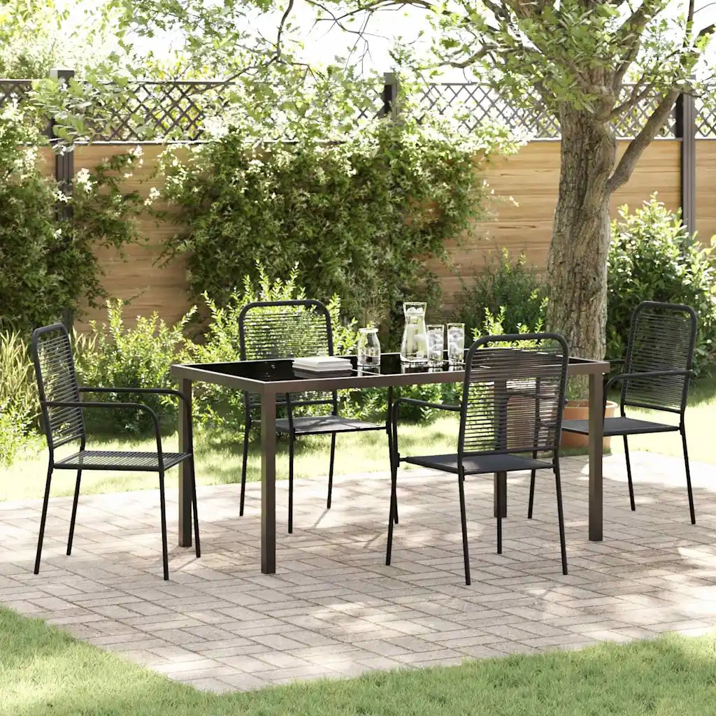 Set da Pranzo per Giardino 5 pcs Nero