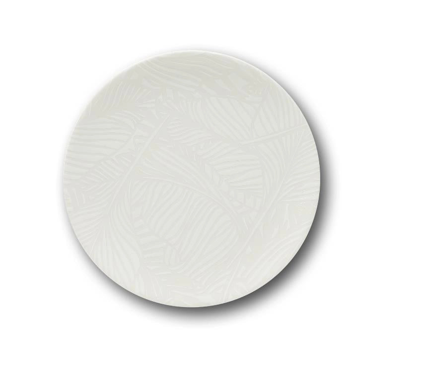 Set 12 Piatti da Tavola Frutta Breath Bianco in Porcellana 21 cm Saturnia