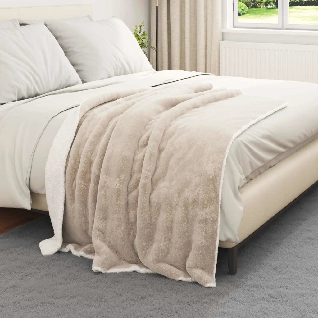 Coperta Beige 130 x 150 cm Panno 42016973