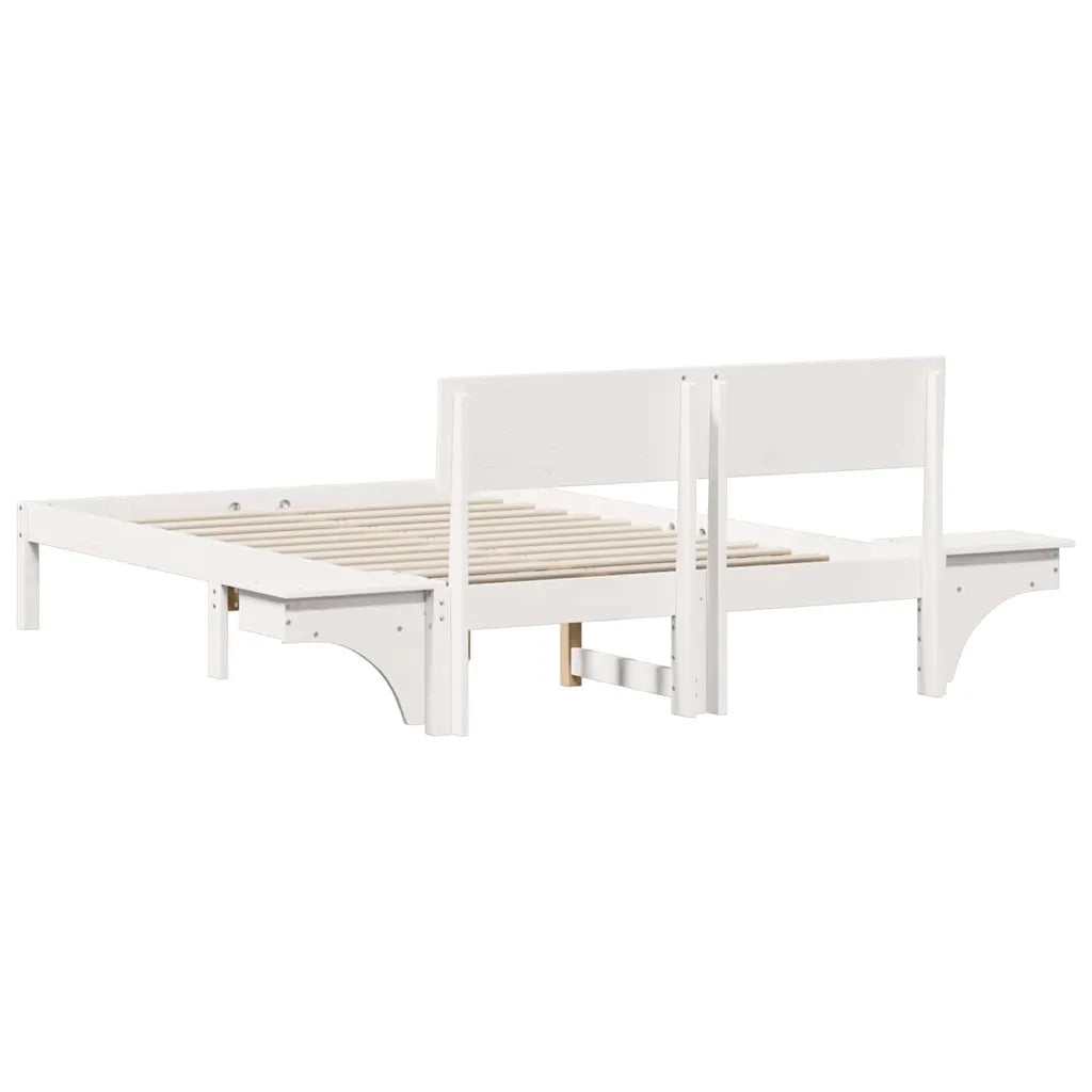 Struttura del letto Bianco 120 x 200 cm Pino massello 873449