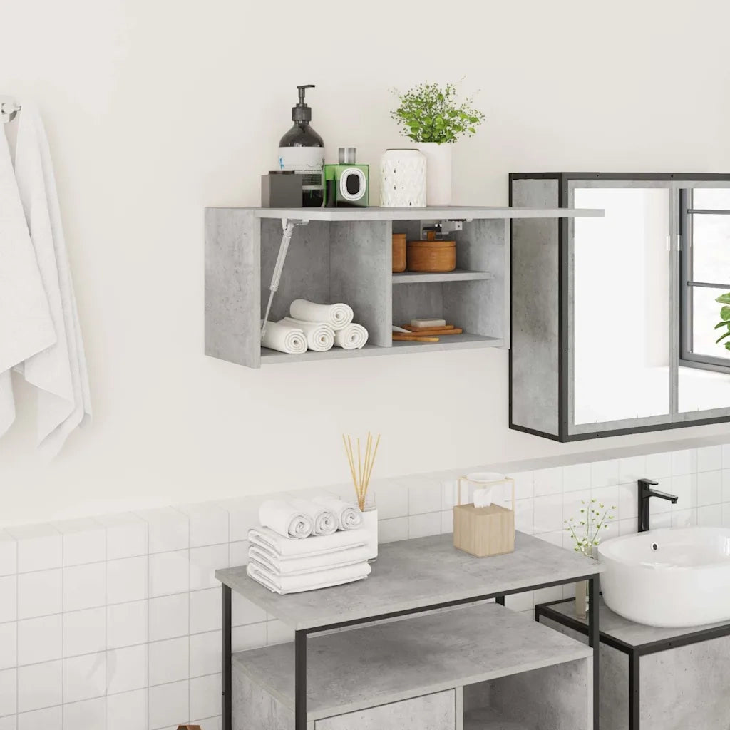 Armadietto da Bagno Grigio Cemento 60x25x30 cm in Truciolato 860061