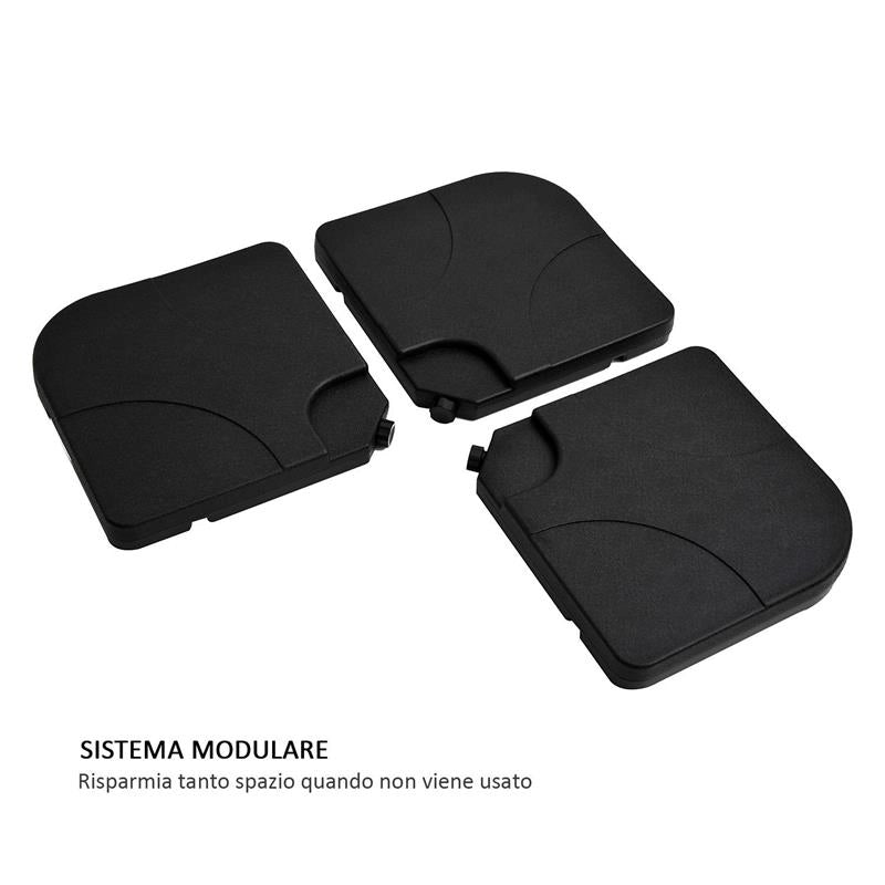 SET 4 PZ BASE PER OMBRELLONE DA GIARDINO IN PLASTICA 50 × 50 × 7.5CM