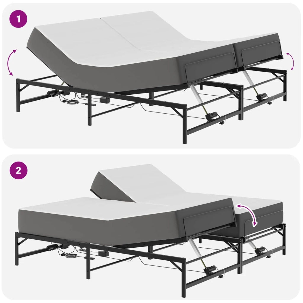 Telaio Letto Elettrico Regolabile Nero 160 x 200 cm Acciaio 3438623