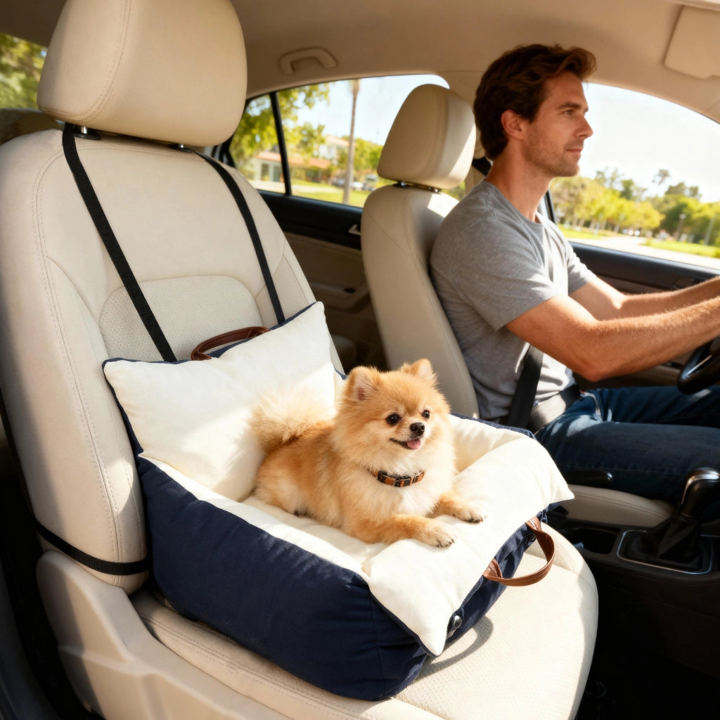 Seggiolino Auto per Cani ¨C Xylo ¨C Blu con Guinzaglio Sicurezza