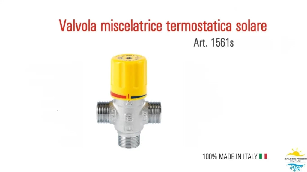 Valvola miscelatrice termostatica con attacchi maschio da 3/4" per impianti solari HELYOS