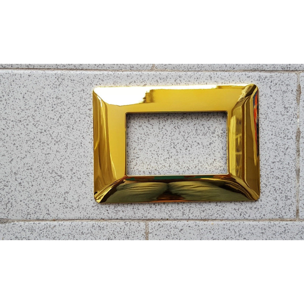 Trade Shop - Placchette Placche In Abs Per Serie Matix Bticino Compatibile 3 4 6 Moduli Color - Oro Lucido -3 Fori     -
