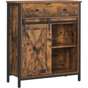 Credenza Industrial Loft in Legno Rustico e Acciaio