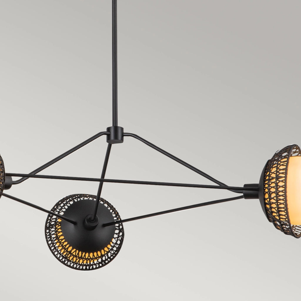 Lampada a sospensione boho Perth Alora Mood nera 3xE14