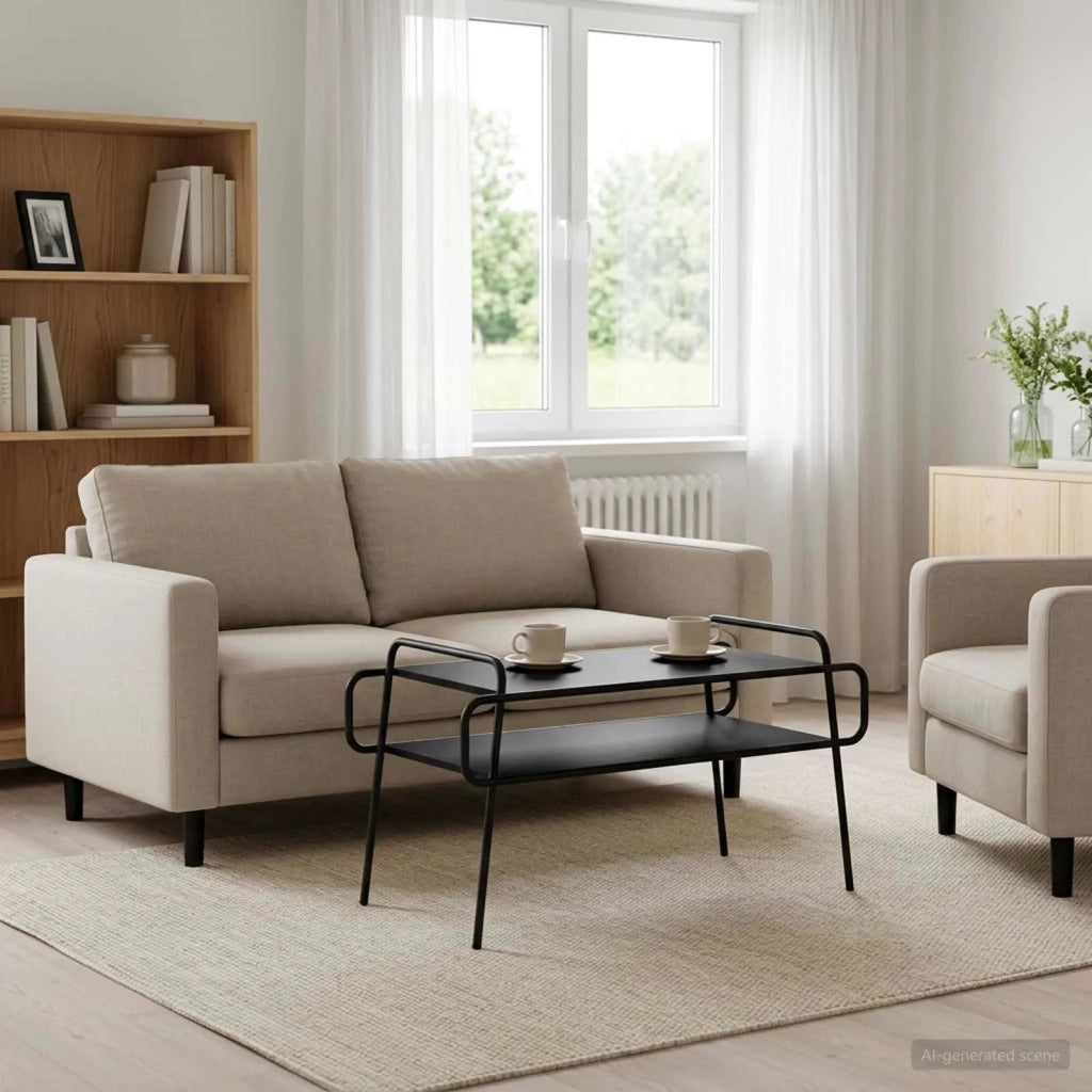 Tavolino da salotto Rovere Nero 100 x 50 x 51 cm 8007774